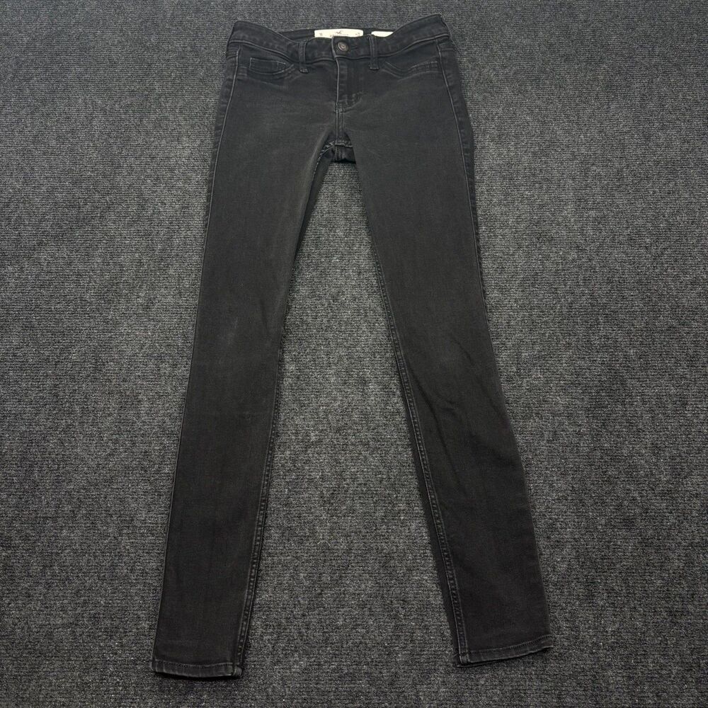 Hollister Jeans Womens 1R 25x30 Black Low Rise Super Skinny Stretch Denim Pants